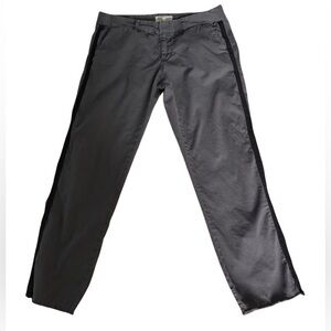 Nili Lotan East Hampton Grey Pants Black Side Stripe Size 6 Cotton